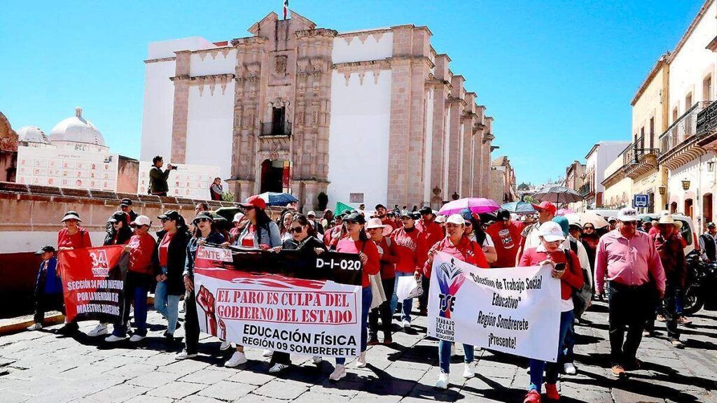 protesta de docentes en Zacatecas