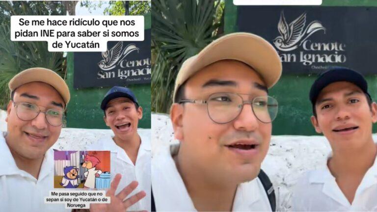 Yucatecos se burlan por mostrar INE en cenote: ¿Parecen holandeses?