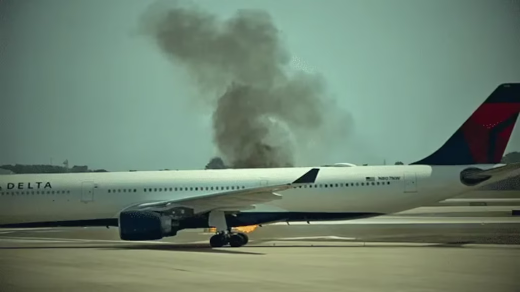 Incendio en avión de Delta: pánico en Orlando por falla en motor antes del despegue