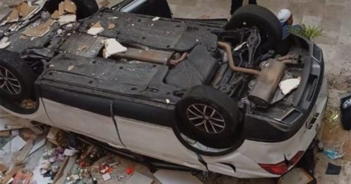 Camioneta voladora: ¡Intento fallido termina en choque y desmayo!