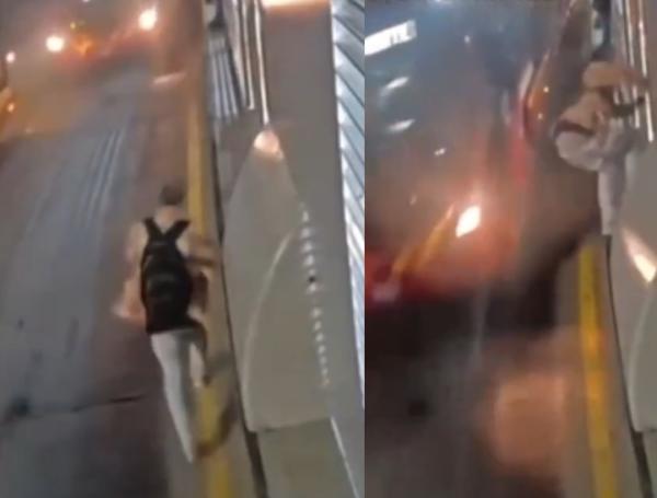 Hombre se salva por segundos de morir arrollado por Transmilenio