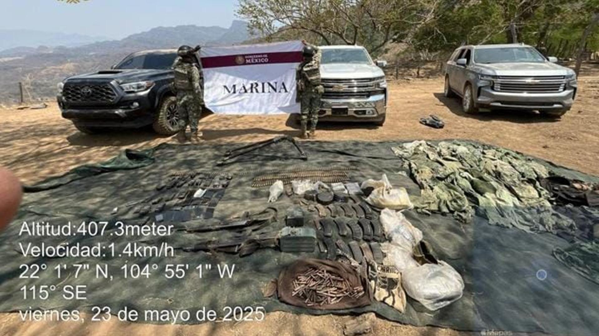 Marina asegura armamento y vehículos tras feroz ataque del CJNG en Nayarit