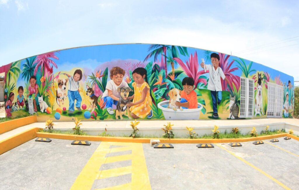 Concluye Mural Centro Bienestar Animal en Isla Mujeres: ¡Arte Comunitario Listo!
