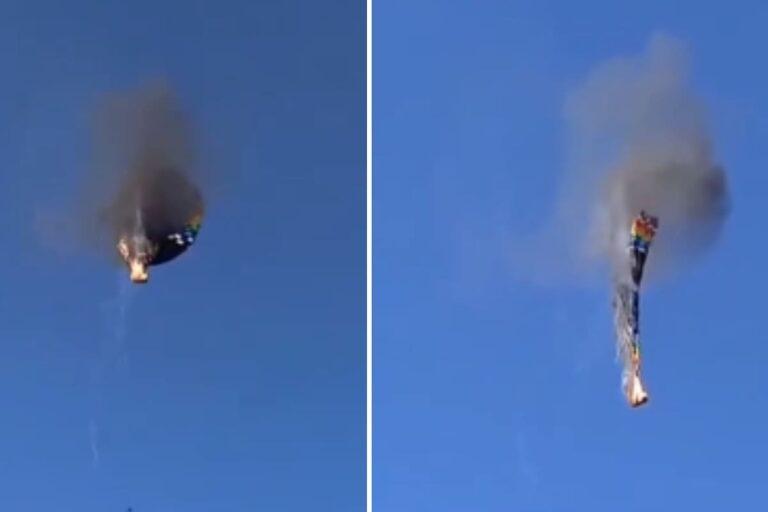 Globo aerostático incendio: Pasajeros saltan de canasta