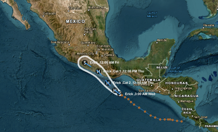 Huracán Erick: Alerta máxima por amenaza inminente en sur de México Huracán Erick: Alerta máxima por amenaza inminente en sur de México