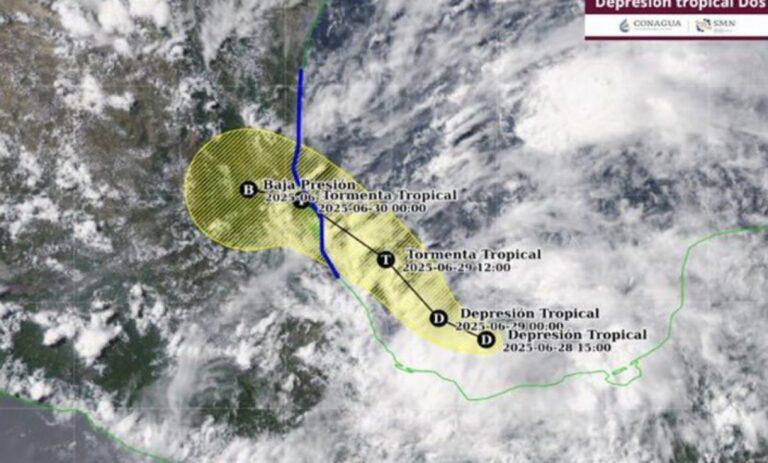 Depresión Tropical Dos se forma en Golfo de México; alerta por lluvias