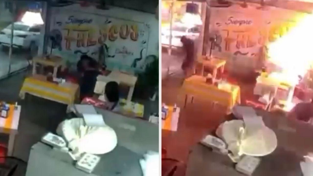 Rayo en Cunduacán: VIDEO captura el susto en una coctelería de Tabasco