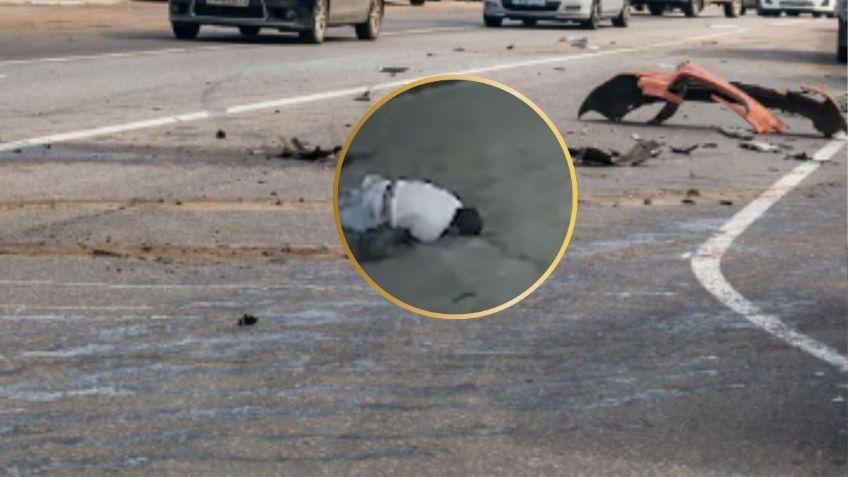 Motociclista perseguido sufre aparatoso accidente captado en video