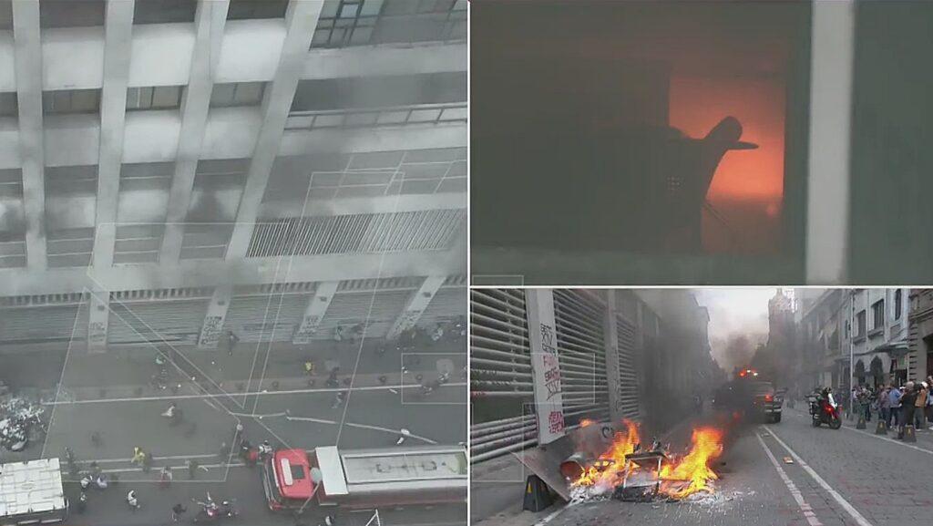 Maestros incendian SNTE en CDMX: disturbios en el centro histórico