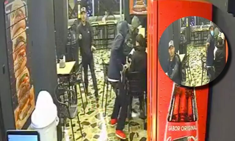 Cámaras graban brutal atraco en restaurante de bogotá