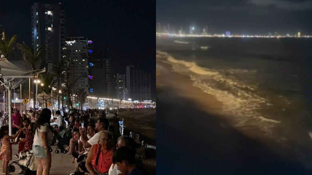 Mazatlán desafía alerta de tsunami- Malecón lleno pese al riesgo