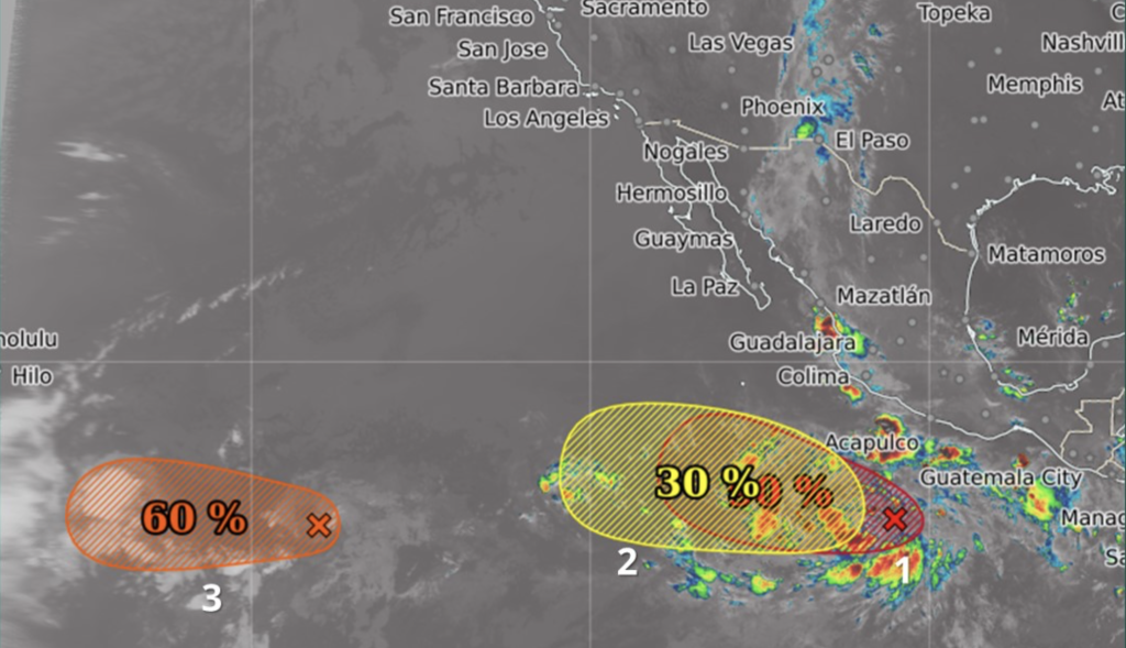Tres ciclones tropicales en el Pacífico: Gil, Henriette e Ivo