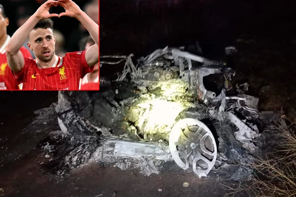 Diogo Jota murió en accidente en España: así quedó el Lamborghini