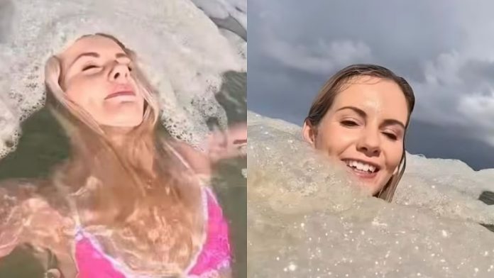 Michelle Sky Hayward nadó en aguas residuales y desató polémica en Sudáfrica