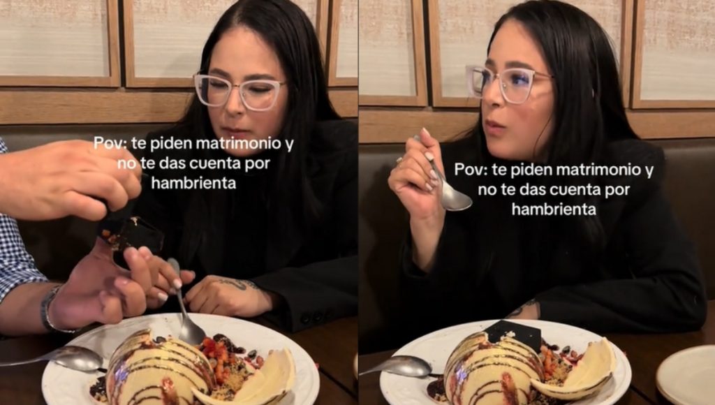 Propuesta de matrimonio viral: la novia casi se come el anillo y desata polémica