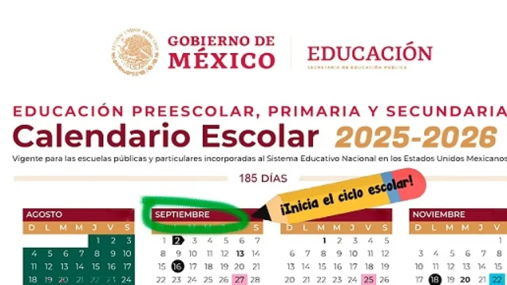 El calendario escolar 2025-2026 de la SEP ya fue publicado