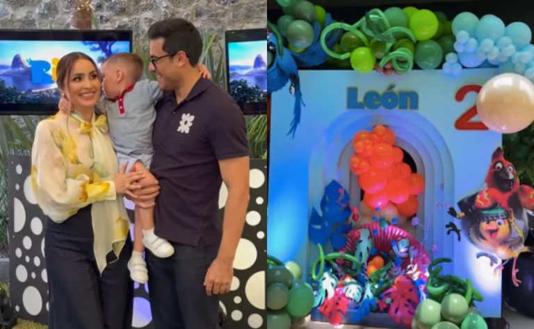 León, hijo de Carlos Rivera y Cynthia Rodríguez, celebra 2 años con fiesta de "Río"