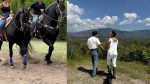 Romance ecuestre: Ángela Aguilar enseña a cabalgar a Christian Nodal en Tayahua