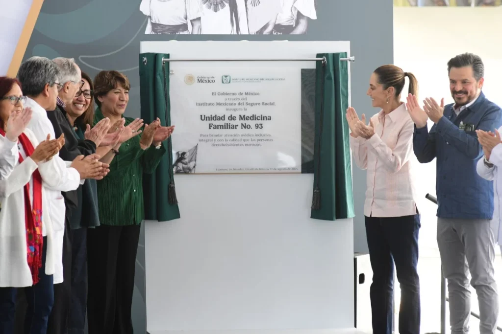 Sheinbaum y Delfina Gómez inauguran clínica del IMSS en Ecatepec