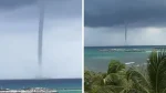 Tromba marina espectacular sorprende a Playa del Carmen