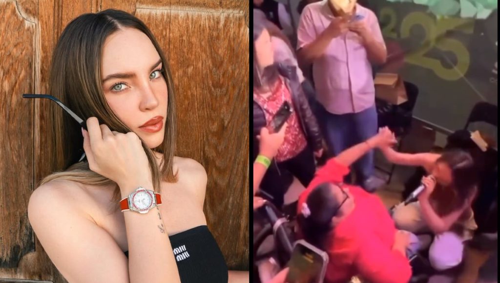 Belinda baja del escenario para cantar a fan en silla de ruedas y se hace viral