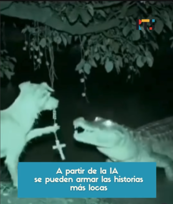 Un perrito se salva de un cocodrilo con un rosario en video viral Un perrito se salva de un cocodrilo con un rosario en video viral