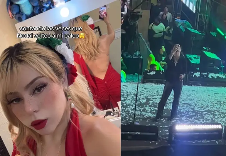 Nodal coquetea con fan en concierto y le regala su sombrero