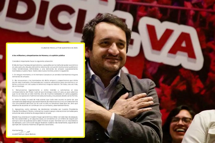 Andrés Manuel López Beltrán niega amparos y denuncia ataque Andrés Manuel López Beltrán niega amparos y denuncia ataque