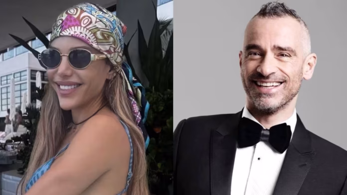 Eros Ramazzotti- Incomoda a Evangelina Anderson al intentar besarla Eros Ramazzotti: Incomoda a Evangelina Anderson al intentar besarla