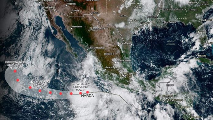 Huracán Narda categoría 1: Estados en alerta máxima