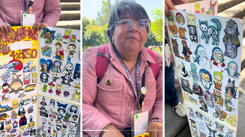 Ilustradora con discapacidad visual conquista CDMX con stickers