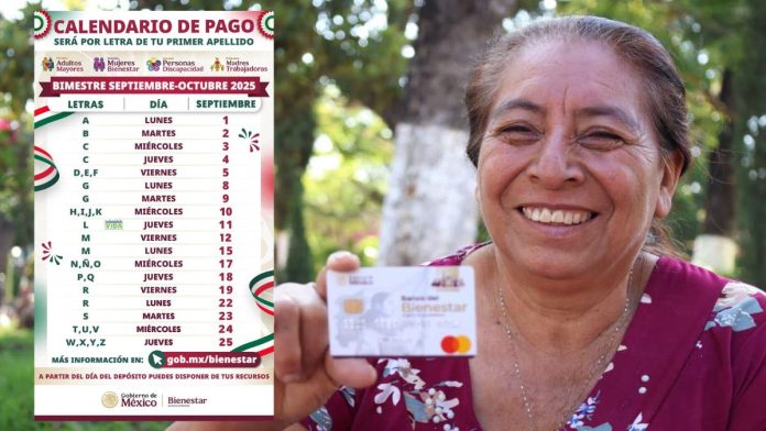 Pensión Bienestar 2025: calendario de pagos de septiembre-octubre