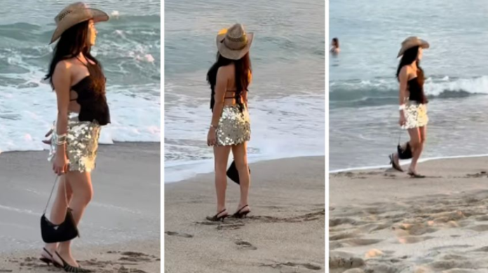 Video viral: Mujer desafía la arena con tacones y asombra a internet