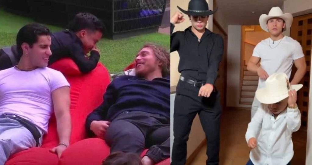 Abelito, Aldo de Nigris y Aarón Mercury juntos fuera de La Casa