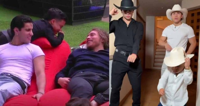 Abelito, Aldo de Nigris y Aarón Mercury juntos fuera de La Casa