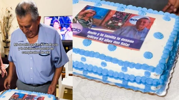 Abuelito conmueve al celebrar su cumpleaños con temática de Rocío Sánchez Azuara