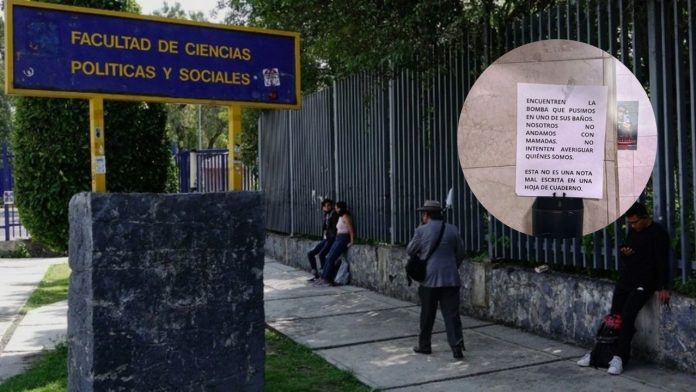 Desalojan FCPyS de la UNAM por amenaza de bomba este 6 de octubre Desalojan FCPyS de la UNAM por amenaza de bomba este 6 de octubre