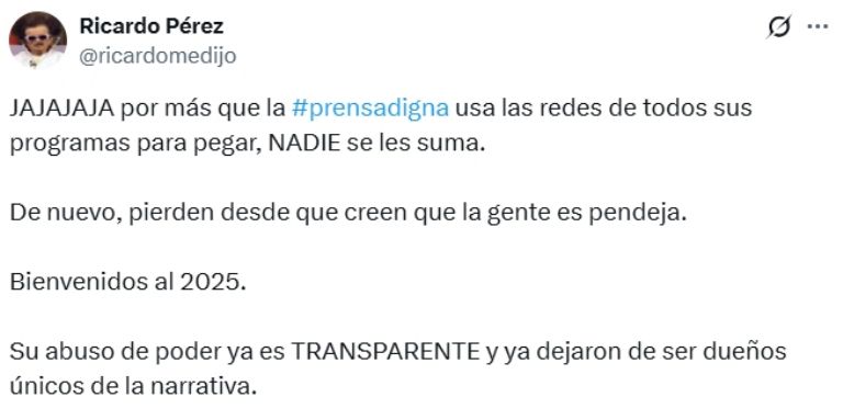 Ricardo Pérez responde tras rumores de demanda por acoso 1 Foto X @ricardomedijo