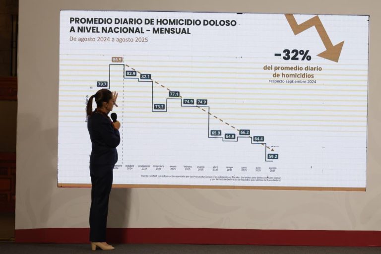 Homicidios dolosos caen 32% en México, asegura el sesnsp
