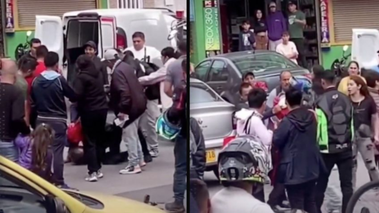 Motoladrón embestido por un tráiler y linchado por la inseguridad en Bogotá