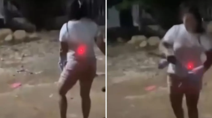 Video: Mujer dominada por celos amenaza a su esposo con cuchillo en Tucurinca