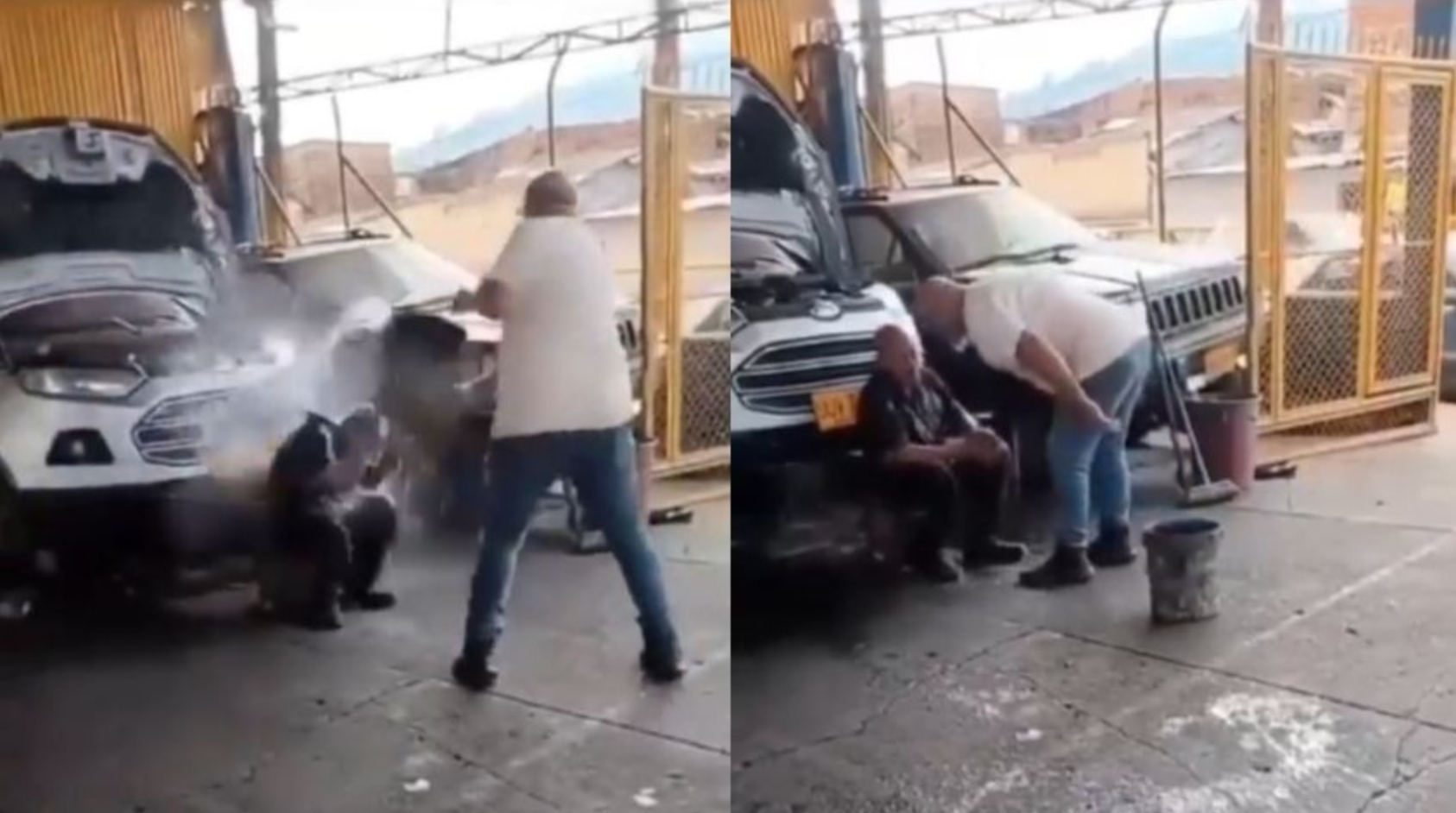Video viral: Agresión a adulto mayor en taller indigna a Colombia