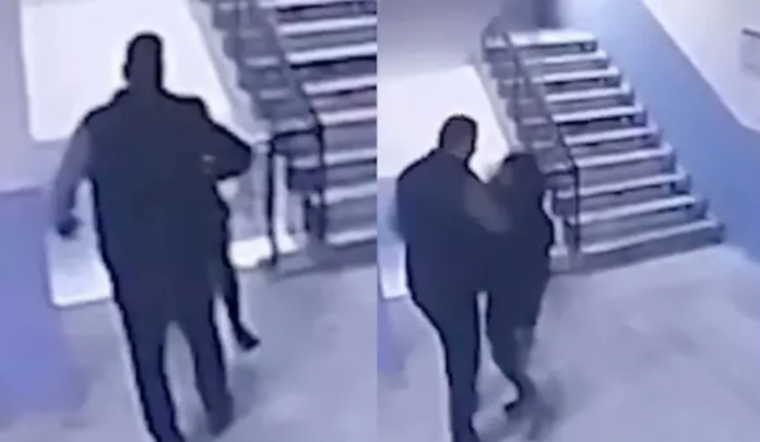Cámara de seguridad capta a director que empujó a niño con autismo Cámara de seguridad capta a director que empujó a niño con autismo