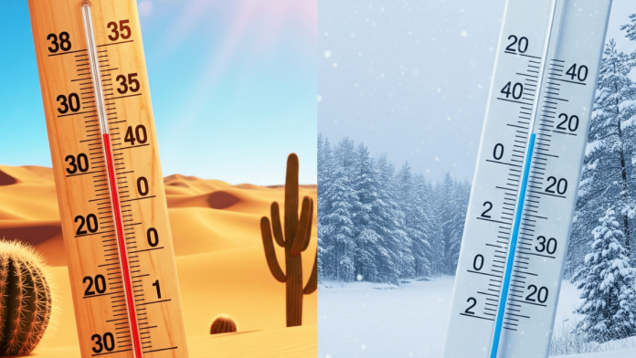 El contraste extremo- 35 grados en Baja California contra el vórtice polar El contraste extremo: 35 grados en Baja California contra el vórtice polar