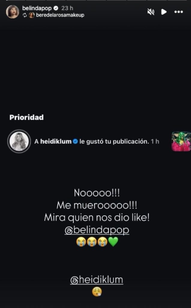 Heidi Klum reacciona al disfraz de Belinda