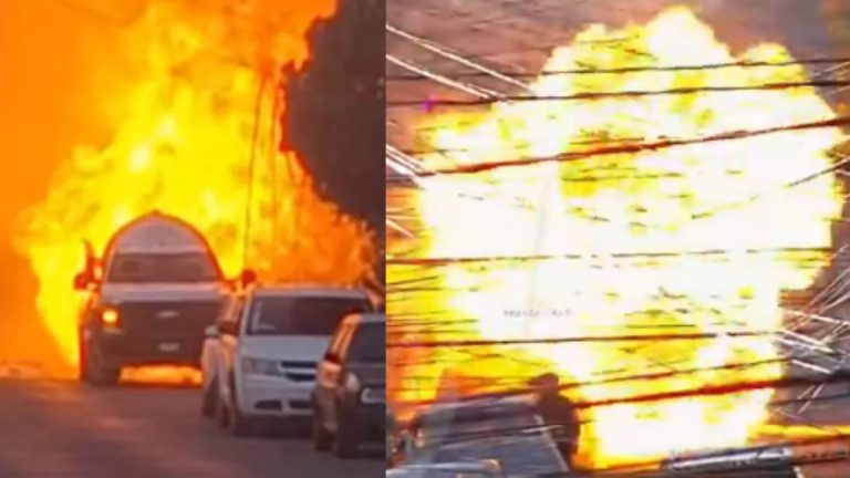 La dramática conflagración de una pipa en la carretera Lagos de Moreno