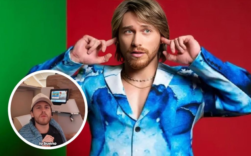 La simulación de la primera clase: Aldo de Nigris, exhibido en vuelo comercial