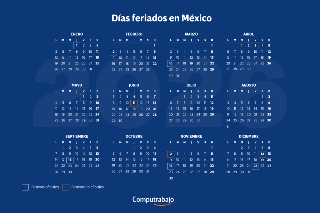 El calendario 2026 de México ofrece más días de descanso obligatorio