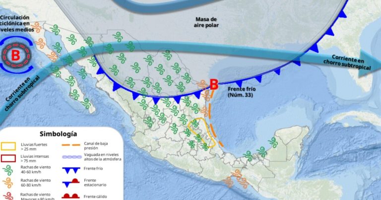 Frente Frío 33: Impacto de la masa polar y pronóstico crítico para México