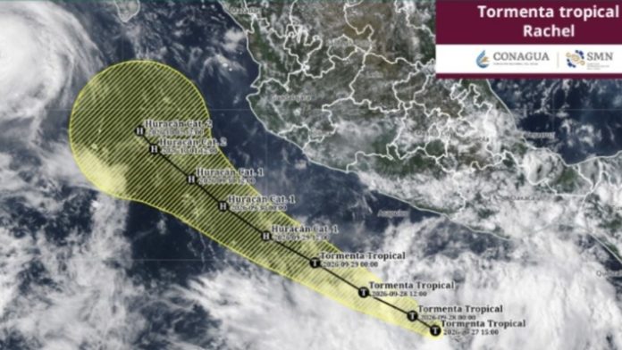 Tormenta tropical Rachel escala sobre el Pacífico mexicano
